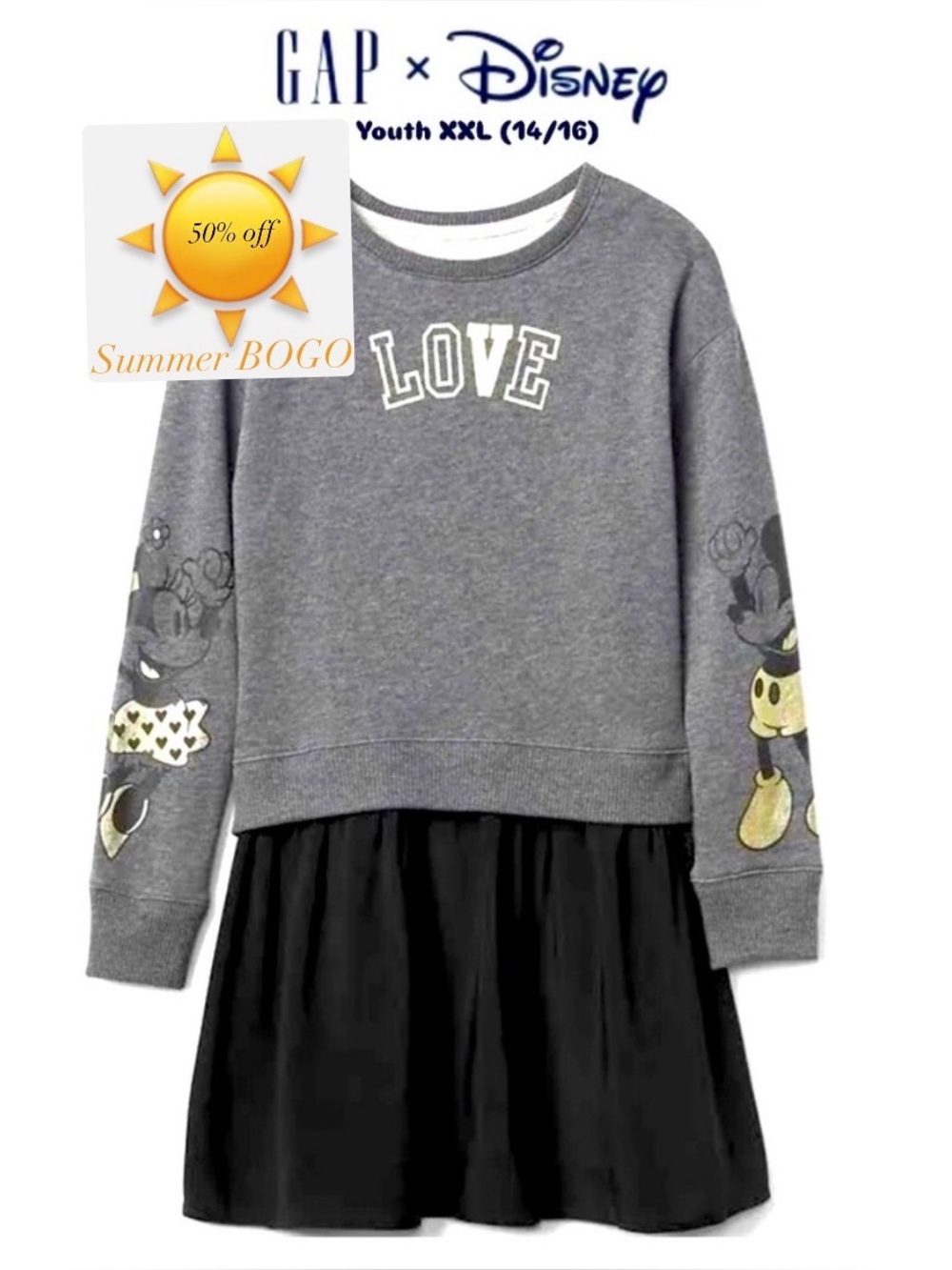 ☀️Gap Disney🌞 LOVE Disney dress - size XXL (14-15 youth) - Picture 1 of 14